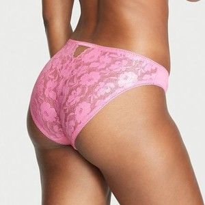 Victoria's Secret Pink Cotton Bikini Panty with Shimmer Lace Back